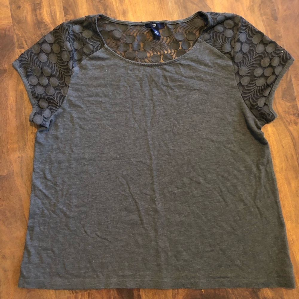 Gap Charcoal Lace Top XL
